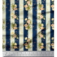 thumbnail image 1 of Soimoi Cotton Poplin Fabric Stripe,Leaves & Rose Floral Print Fabric by Yard 56 Inch Wide, 1 of 3