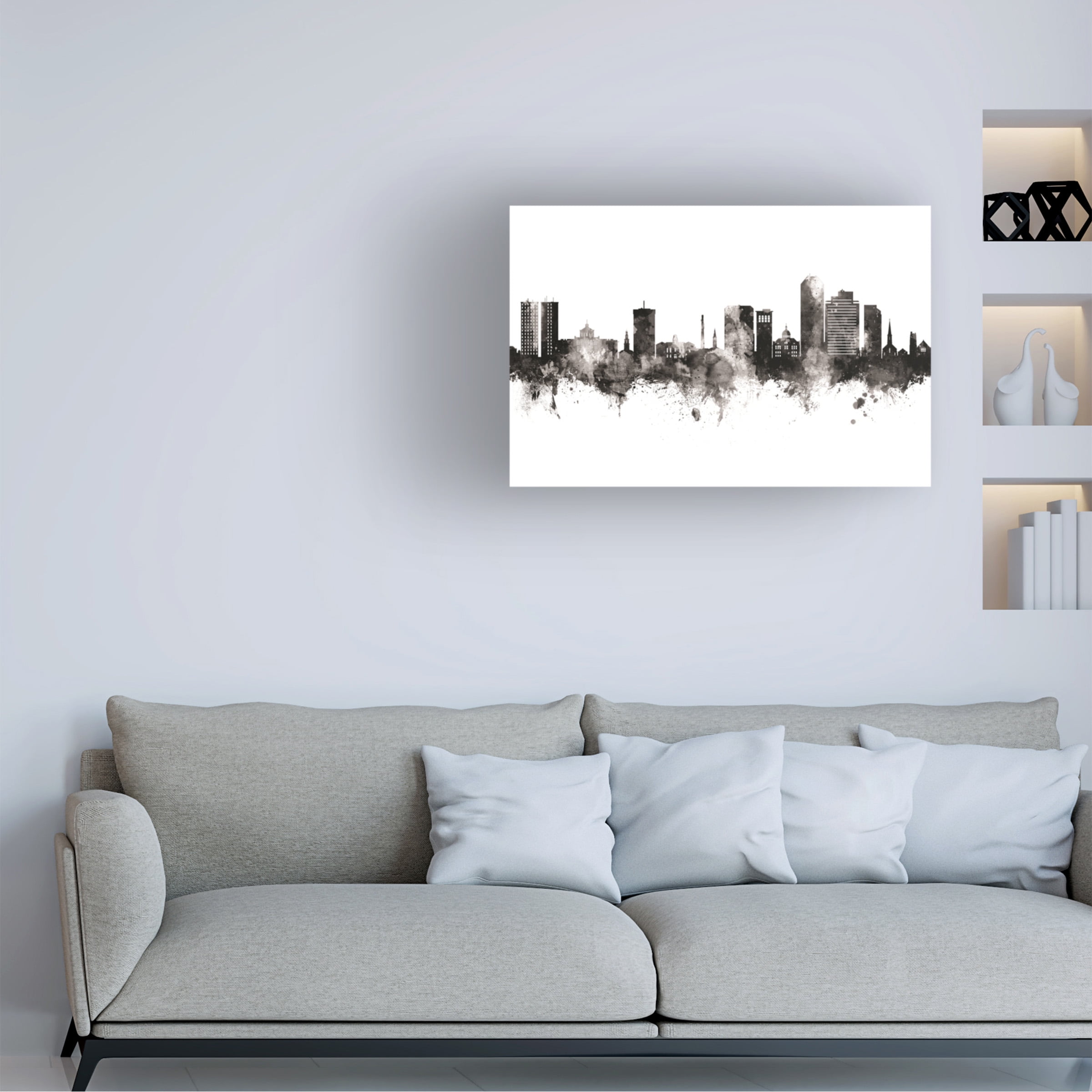 Michael Tompsett 'Lexington Kentucky Skyline BW' Canvas Art