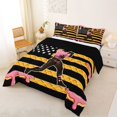 thumbnail image 2 of Erosebridal Teens Baseball Gamer Ice Cream Drip Full Size Comforter Sets 3 Pieces,USA Flag Waffle Bedding Sets for Kids Boys Girls,Black Reversible,Lightweight Room Decor, 2 of 6