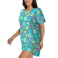 thumbnail image 2 of Bixox Women's Donut Printed Pajama Set 2 Piece Lounge Set Top and Shorts Soft Pajamas, Shorts with Pockets, 2 of 7