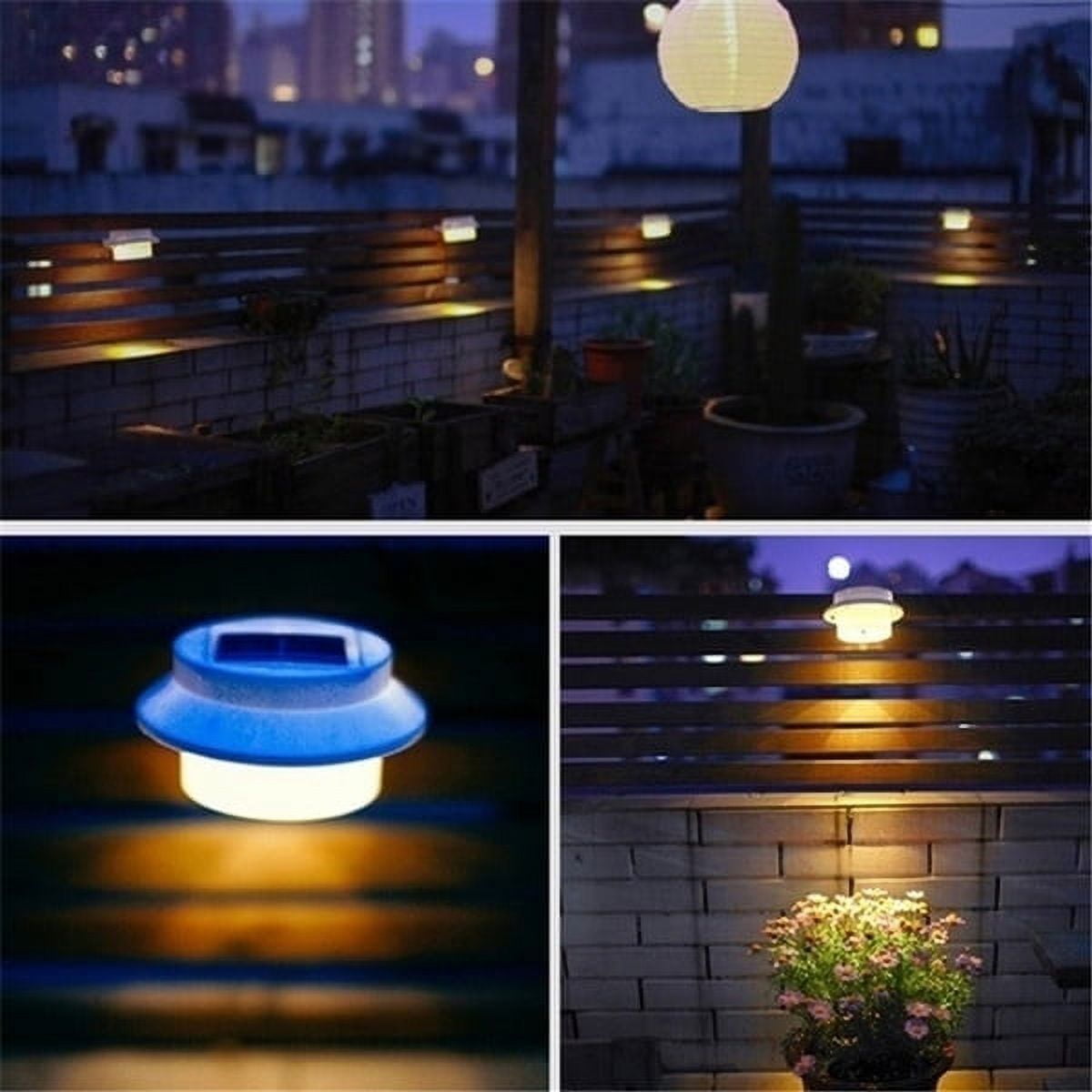 1/2/4/6 LED Solar Powered Light Outdoor Fence Roof Gutter Garden Yard Wall Lamp Garden Street Lighting Energy-saving Lights LED