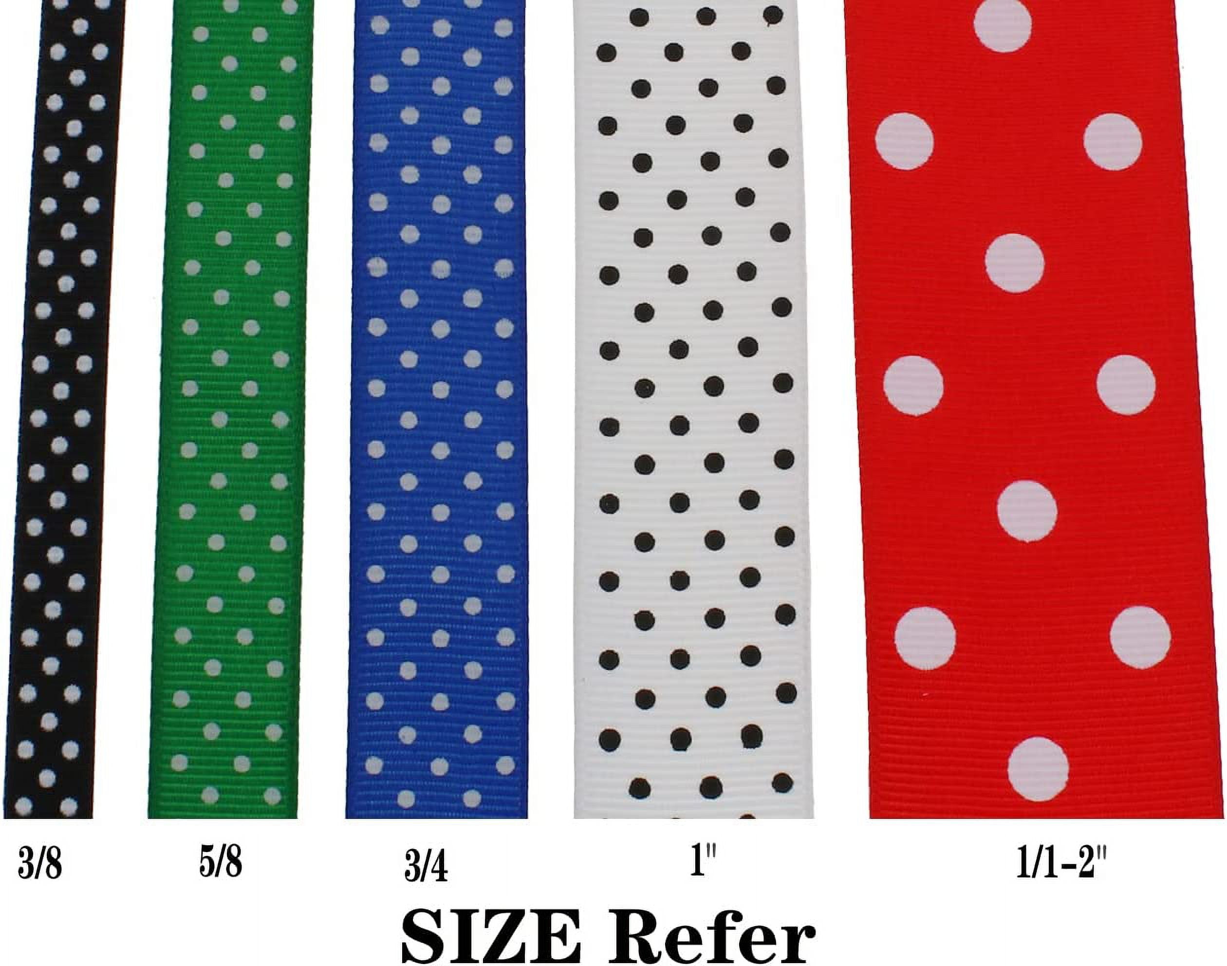 NANAHuang Polka Dot Grosgrain Ribbon 25 Yard Each Roll Polyester (3/8", Royal Blue)