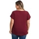 thumbnail image 5 of GRACE & GRANDEUR Blusas de Talla Grande para Mujeres con Mangas Cortadas y Cuello en V, Camiseta Casual de Verano 4X en Burdeos Oscuro, 5 of 7