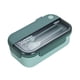 thumbnail image 2 of Fiambrera bento de 2 compartimentos para niños y adultos | Recipiente hermético de 1100 ml con cuchara incorporada | Apto para microondas y lavavajillas | Azul marino o verde, 2 of 9