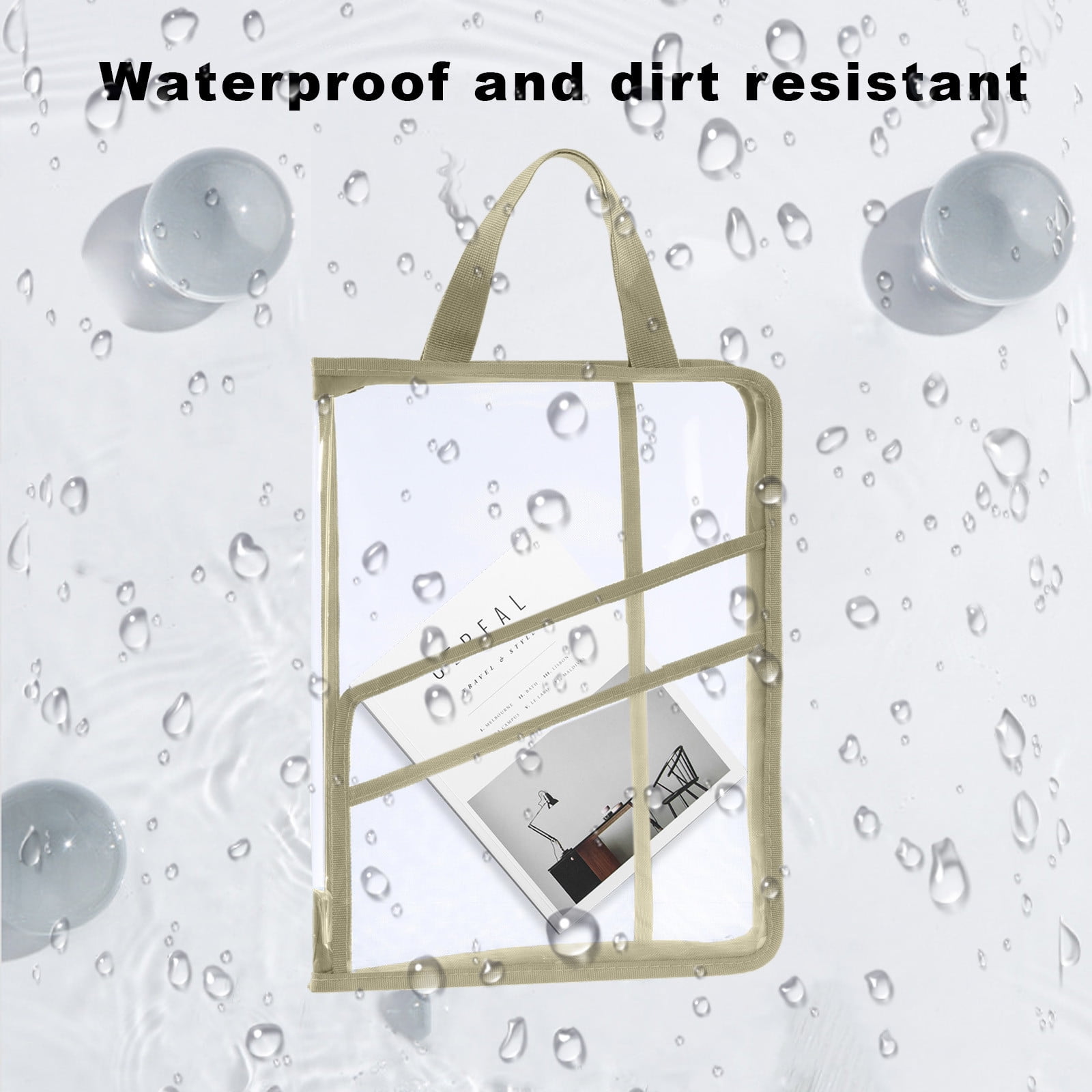 potrochi Document Bag with Handle, Light Transparent Mesh File Tote Bag Pouch, A4 Portable Folder Test Paper Bag Test Paper File Folder Bill File Receipt Bag Storage Bag