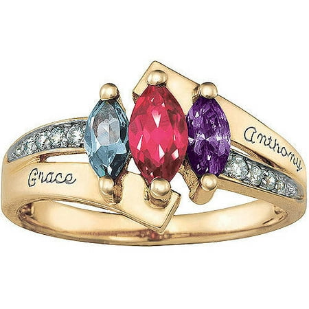 Keepsake Personalized Majestic Mother's Marquise Birthstone Ring