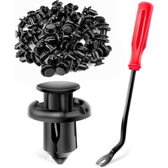 GOOACC 100Pcs Fender Rivet Clips -91503-SZ3-003 10mm,1PC Bonus Fastener Remover for Honda and Acura