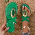 thumbnail image 5 of KEGIRLOM Women's Fashionable Casual Shoes With Metal Buckle Plus Size Spring/Summer Style Trendy And Comfortable Flat Beach Sandals. Army Green 8.5, 5 of 5
