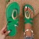 thumbnail image 3 of Zapatos Casuales de las Mujeres de Moda con Hebilla de Metal Más Tamaño Estilo Primavera/Verano Sandalias de Playa Planas de Moda Y Cómodas, 3 of 5