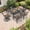 Brown (Swivel chair+Dining chair), variant on Hzzkey 7-Piece Outdoor Dining Set, Cast Aluminum Rectangle Table with Swivel Chairs, Red Cushions, Umbrella Hole