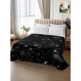 thumbnail image 2 of Starry Sky Queen Size Flat Sheet, Wrinkleproof & Fadeproof Cooling Flat Bed Sheet Only, Modern Black Abstract Dots Stars Aesthetic Breathable Soft Bedding Top Sheets 90 x 102 Inches, 2 of 8