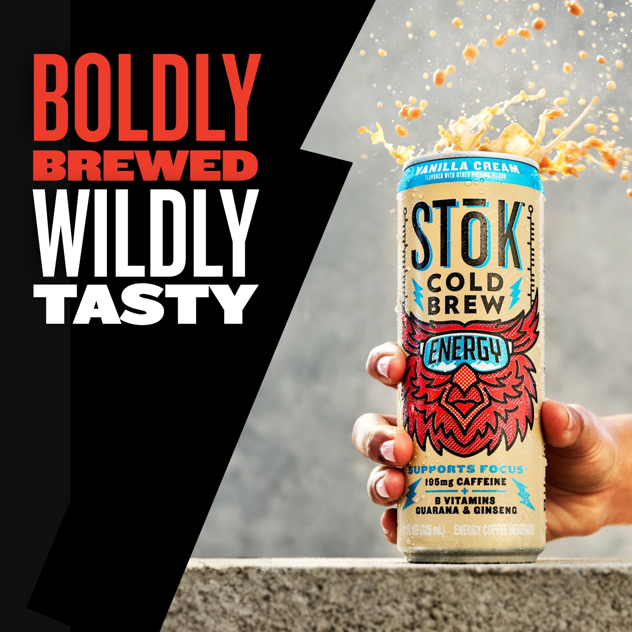 SToK Cold Brew Energy Vanilla Cream Canned Coffee Drink, 11 fl oz