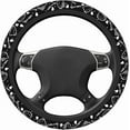 thumbnail image 4 of Kitty Cat Car Accessories Hello Black Cute Kawaii Steering Wheel Cover Women Car Steering Wheel Covers Protector Universal 15 Inch, 4 of 8