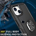 thumbnail image 3 of Funda con soporte de anillo para iPhone 14, protección total, compatible con soporte magnético para coche, resistente a arañazos, 3 of 5
