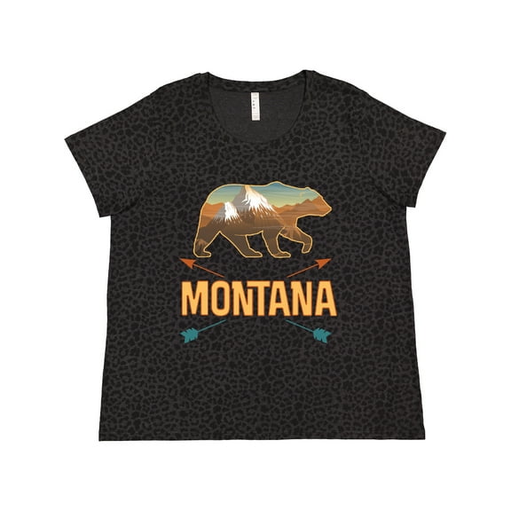 Inktastic Montana Vacation Bear Silhouette Women's Plus Size T-Shirt