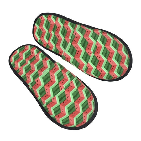 

Kdxio Geometric Watermelon Pattern Slippers for Women Memory Foam Fuzzy House Slippers Bedroom Non-slip Warm Womens Slippers