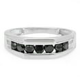 thumbnail image 3 of Dazzlingrock Collection 1.05 Carat (ctw) 10K Round Black Diamond Men's 7 Stone Anniversary Band 1 CT, White Gold, Size 10, 3 of 4