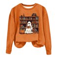 thumbnail image 2 of Inverlee Womens Halloween Sweatshirts Cute Pumpkin Ghost Graphic T-shirt Going Out Round Neck Sweatshirt Long Sleeve Tunic Pullover Tops Halloween Costumes, 2 of 4