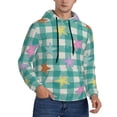 thumbnail image 2 of Fotbe Men's Hoodie with Starfish On Checkered Background Pattern - Kangaroo Pocket Pullover Hooded Sweatshirt, Perfect for Daily Wear, Travel, and Home-XX-Large, 2 of 7