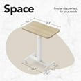 thumbnail image 3 of CHITOOMA Small Rolling Standing Desk, Wider Height Adjustable Mobile Desk with 4 Lockable Wheels, Portable Sit-Stand Workstation for Bedside & Sofa, Light Walunt, 3 of 8