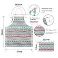 thumbnail image 7 of Pink and Blue Heart Shaped Boho Pattern Apron-Garden Aprons for Women with Pockets-Cotton Linen Waterproof Kitchen Cooking Gardening Aprons Adjustable for Kitchen,Cooking,BBQ and Salon 33x27 Inch, 7 of 7