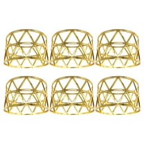 LABRIMP 6Pcs Golden Metal Napkin Holder Rings for Banquet and Family Gathering Decor
