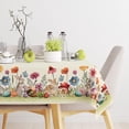 thumbnail image 2 of Spring Easter Tablecloth, Easter Eggs Bunny Floral Table Cloth Waterproof, Spring Flowers Kitchen Table Decor for Dining Holiday Party 60x84 Inch Rectangle, 2 of 4