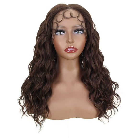 LUXLUXE Charice 20” Mid-part HD Lace Front Stylish Wavy Wig With lady Hair, Heat Resistant Fibers, Medium Brown
