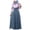Blue, variant on OSOLU Dresses Casual Abaya Arab Women Kaftan Robe Solid Color Dress Robe Women Casual Dress Cozy Sundress Wedding Guest Dress