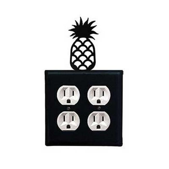 Pineapple Double Outlet Cover - Black