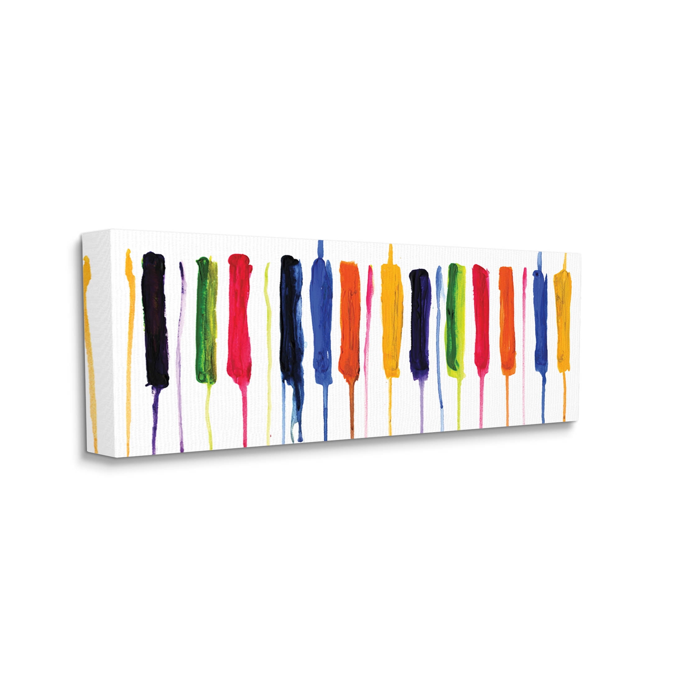 Contemporary Rainbow Streaks Abstract Graphic Art Gallery Wrapped Canvas Print Wall Art