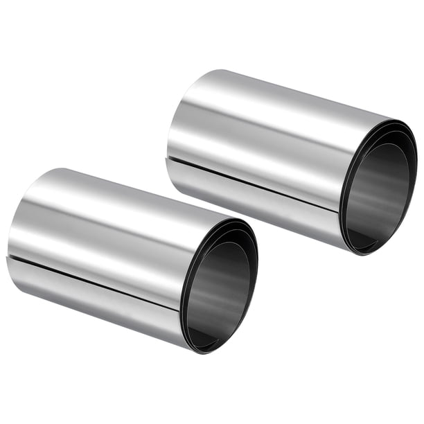 0.1x100x1000mm 304 Inoxidable Acero Rollo Hoja Fina Placa Hoja Lámina para Artesanías, Electrónico Equipo, Plateado Tono 2uds