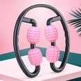 thumbnail image 2 of Masajeador de 360 ° Pierna Relajación muscular Rodillo Anillo Abrazadera Pierna Masaje Palo Yoga Moldeo corporal 4 ruedas Equipo de fitness para deportes, Rosa Fokelyi LN-1274, 2 of 6