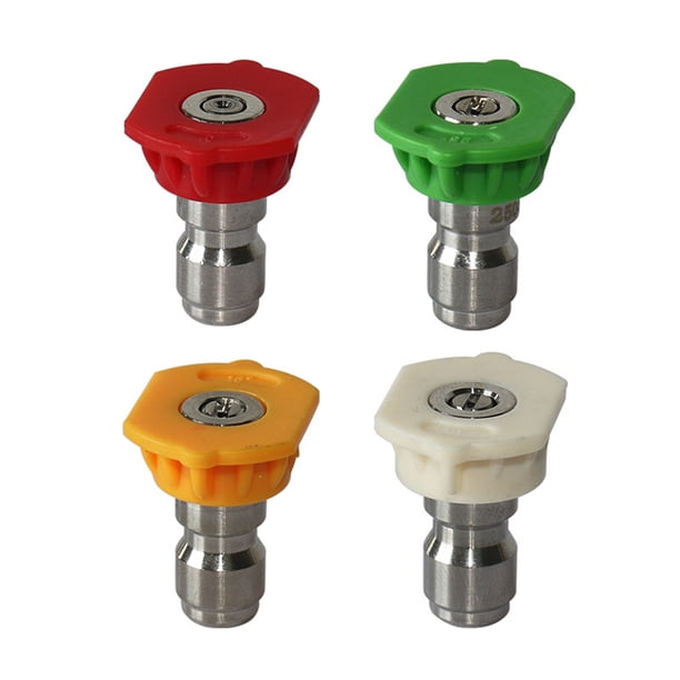 Boquilla Unión Pistola Alta Presión Boquilla en Forma Abanico 1/4 Juego Boquillas Color Conexión Rápida Accesorios para Pistola 4 Piezas Rojo Amarillo Verde Blanco TXW # 969134.03 Cgtredaw