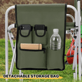 thumbnail image 6 of OSM 31" Foldable Tall Director Chair, Aluminum Frame with Side Table, Cup Holder & Storage Pockets, Portable for Makeup, Camping & Events, 250lbs Capacity, Green, 6 of 7