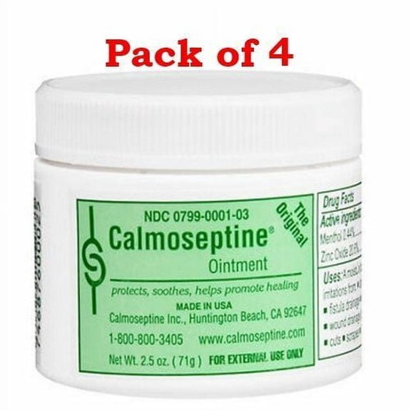 Calmoseptine Original Ointment Protects & Promote Healing, 2.5 oz, 4-Pack