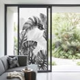 thumbnail image 3 of Grey Black Leaves Window Privacy Film, Summer Botanical Watercolor Leaf Static Cling UV Sun Blocking Heat Control Window Tint Day and Night, Non-Adhesive One Way Windows Privacy Cover 35.4''x78.7'', 3 of 7