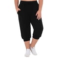 thumbnail image 2 of ABATAB Women's Plus Size Capri Sweatpants Joggers Summer Sports Cinch Cropped Pants Lounge Casual High Waisted Athletic Carpis with Pockets, 2 of 7
