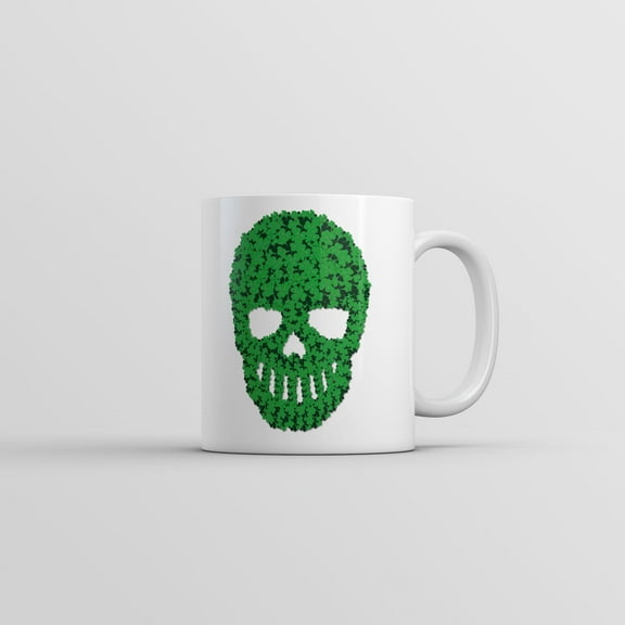 Skull Of Clovers Mug Funny St Patricks Day Graphic Coffee Cup