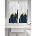 thumbnail image 3 of Living Room Curtains 72 Inches length, Navy Blue Gold Marble Window Treatment Curtain Drapes, Modern Abstract Marble Crack Texture Light Filtering Drapes for Bedroom Laundry Room, 52"x72", 2 Panels, 3 of 7