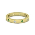 thumbnail image 2 of HeartsAndYou 2Ct Natural Alternate Green Emerald & Diamond Band 100% 14k SOLID Yellow Gold, 2 of 9