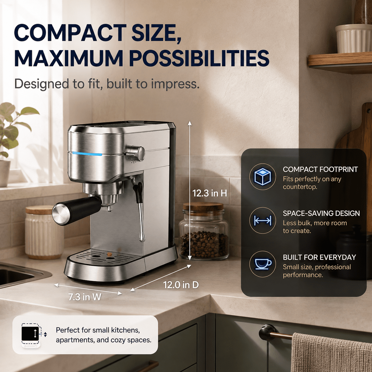 その他 Steam machine512 NICWIN 15-Bar Espresso Machine with Milk Frother, 1350W Compact