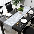 thumbnail image 3 of Blue Flower Table Runner 72 Inches Long, Botanical Floral Vintage Wildflower Leaf Kitchen Coffee Dining Table Decoration for Home Party Birthday Wedding Home Decor 14x72 Inches, 3 of 8