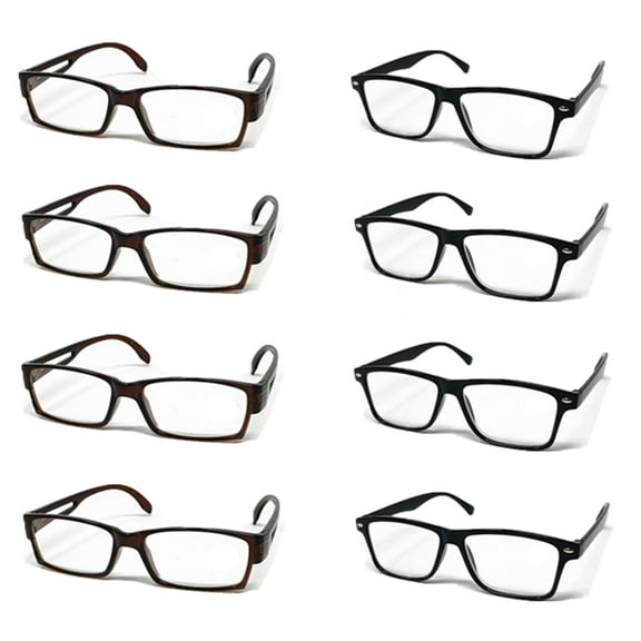 8 Pack Reading Glasses Men Women Unisex Readers Square Rectangle Round Frame  3.50