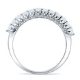 thumbnail image 6 of Half Eternity Wedding Band Ring Lab Created White Opal 925 Sterling Silver Size 10, 6 of 6