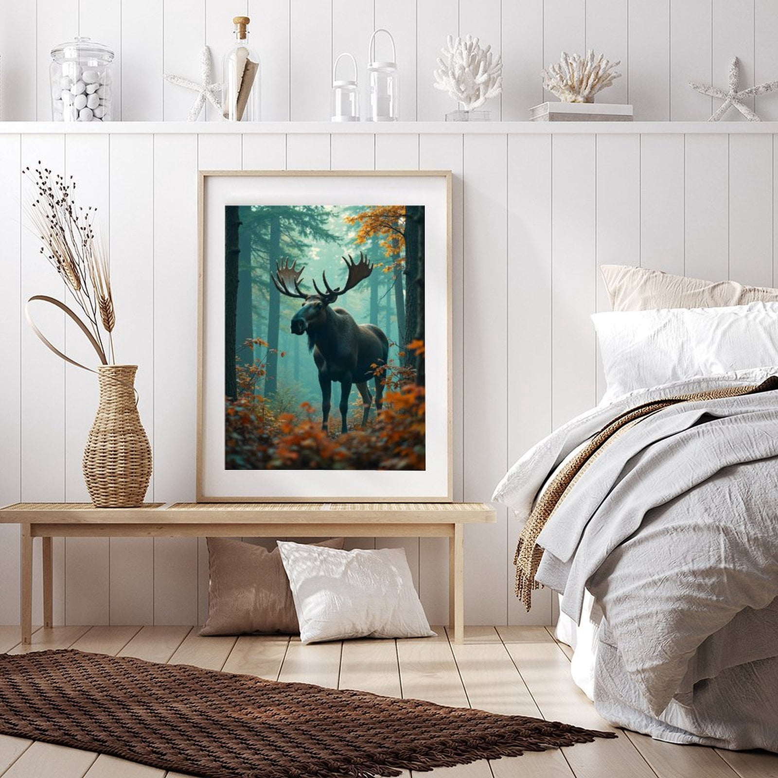 Diamond Art Kit for Adults, Moose In Autumn Forest Diamond Painting for Adults Beginners, 5D DIY Diamond Art Painting Kits, Colorful Diamond Painting Craft for Home Decor 12x16