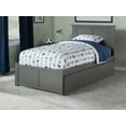 thumbnail image 3 of Madison Platform Bed with Flat Panel Foot Board and Twin Size Urban Trundle Bed in Gray, 3 of 8