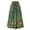 Dark Green, variant on Women's Bohemian Maxi Skirt, Floral High Waist Drawstring Tiered Skirt, Lightweight Flowy Skirt for Vacation, Beachwear and Festival,Blue,L