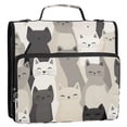 thumbnail image 5 of FORMRS Zipper Binder with Shoulder Strap 2-inch Ring 500 Sheet Capacity File Bag, Beige Cute Cats, 5 of 5
