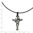 thumbnail image 3 of Collier Croix en Acier Inoxydable Plaqué Noir et Gris 18 Po, 3 of 3